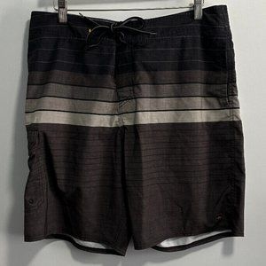 Quicksilver Waterman Cllection‎ Striped Swim  Trunks Sz 36